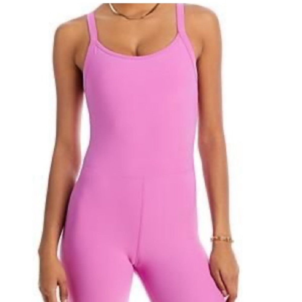 NWT Aqua Women Fitness Workout Pink  Romper Track Pants with Streamlined Design
